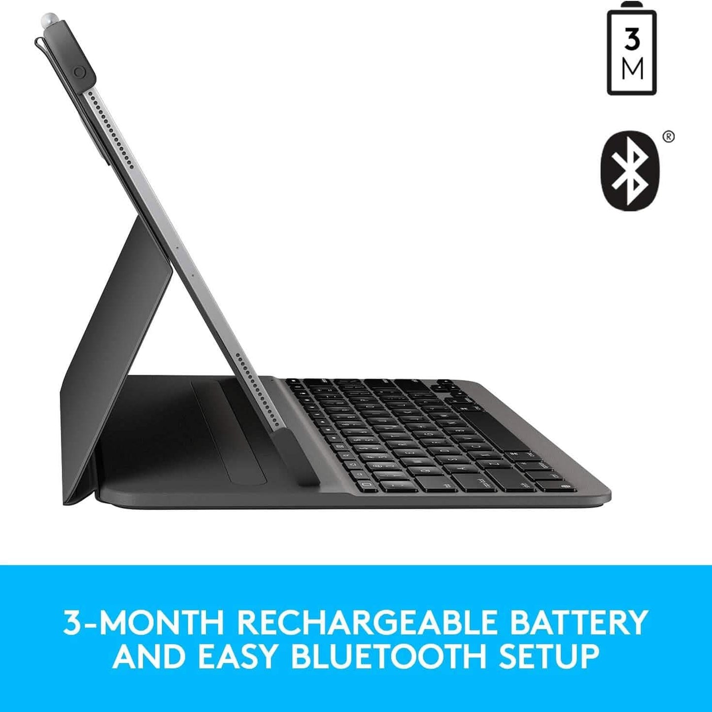 Logitech Slim Folio Pro Backlit Bluetooth Keyboard Case for iPad Pro 11-inch (1st, 2nd, 3rd, 4th Gen- 2018, 2020, 2021, 2022) (Refurbished)