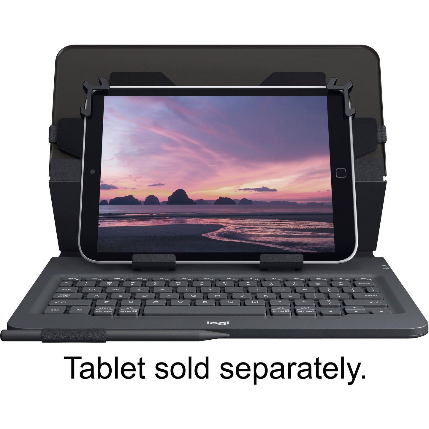 Logitech - Universal Keyboard Folio Case for Most 9-10" Tablets (Refurbished)