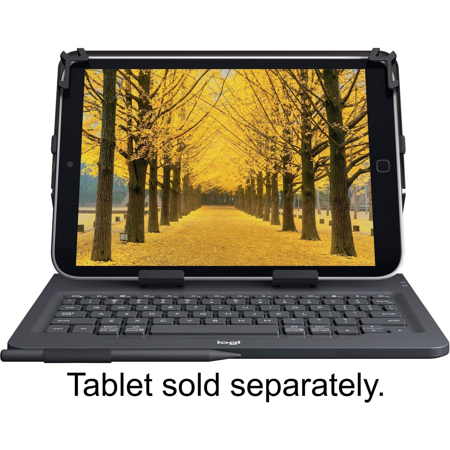 Logitech - Universal Keyboard Folio Case for Most 9-10" Tablets (Refurbished)