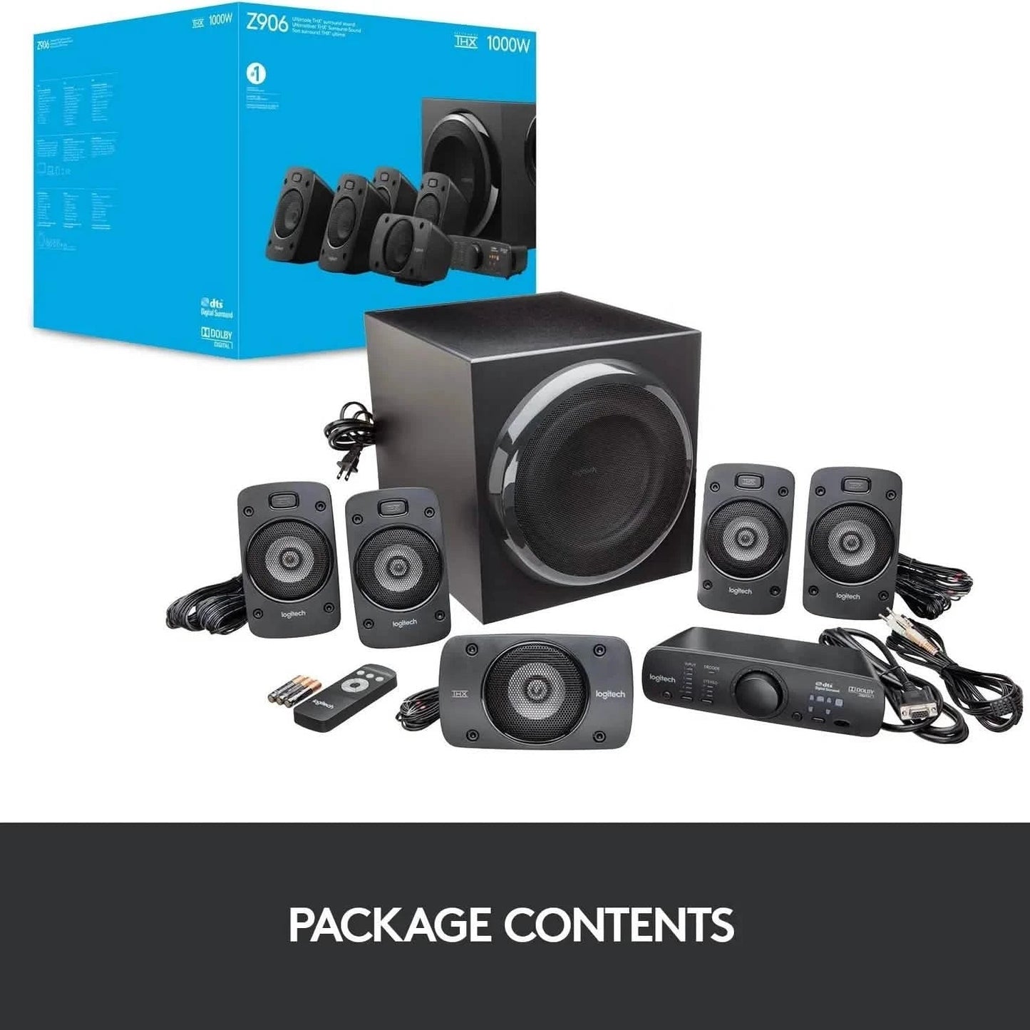 Logitech Z906 5.1 Surround Sound Speaker System - THX, Dolby Digital and DTS Digital Certified (Refurbished)
