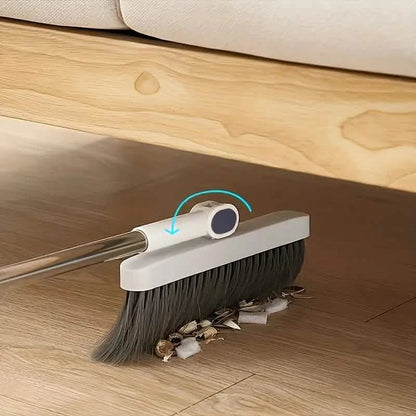 Long Handle Rotating Broom and Dustpan Set with Comb Tooth