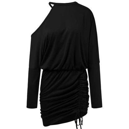 Long Sleeve Off Shoulder Sexy Loose Tie Dress