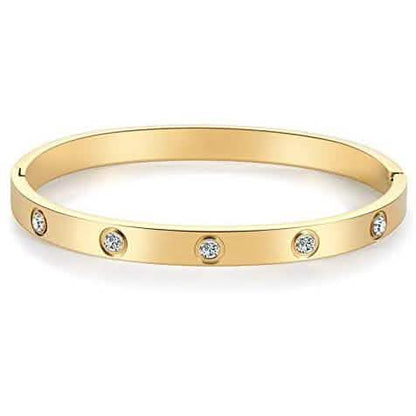 Love Friendship Bracelet Bangle with Cubic Zirconia Stones