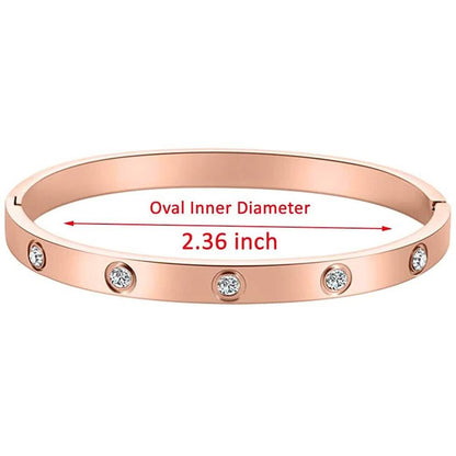 Love Friendship Bracelet Bangle with Cubic Zirconia Stones