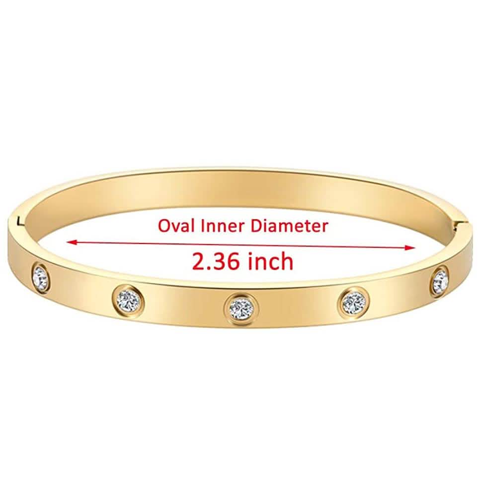 Love Friendship Bracelet Bangle with Cubic Zirconia Stones