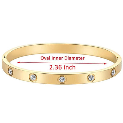 Love Friendship Bracelet Bangle with Cubic Zirconia Stones