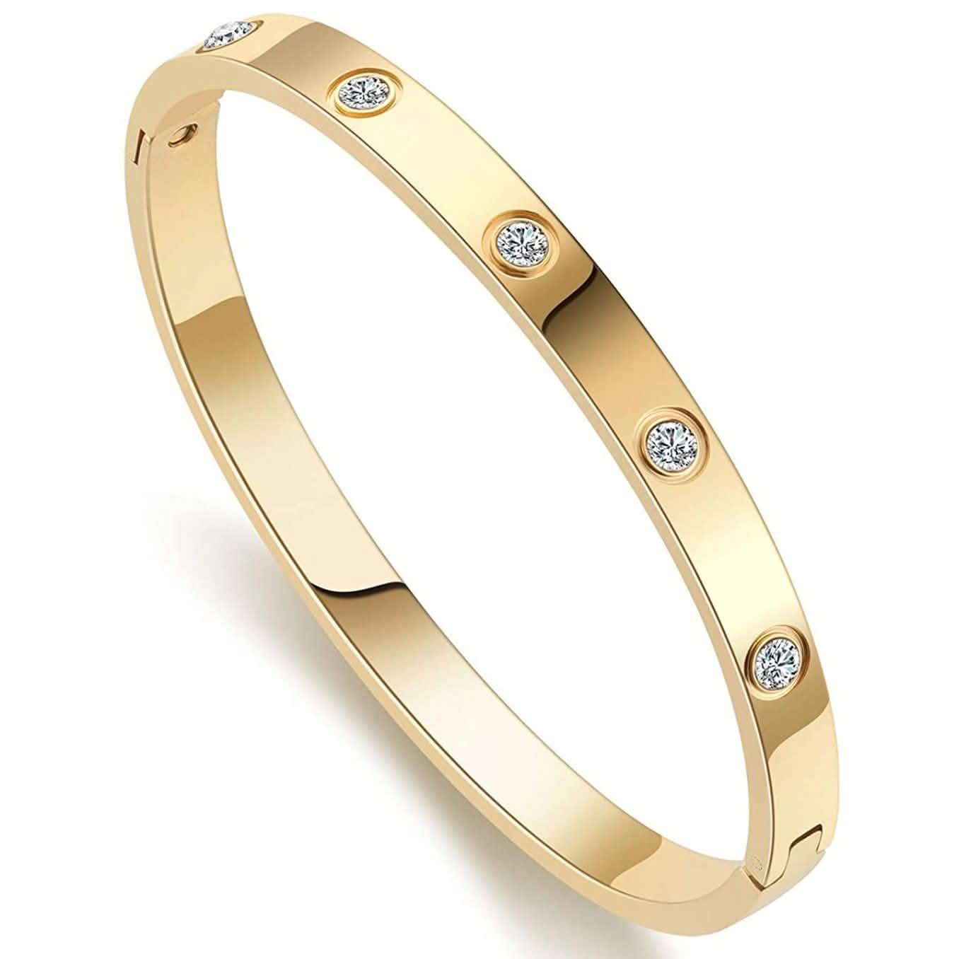 Love Friendship Bracelet Bangle with Cubic Zirconia Stones