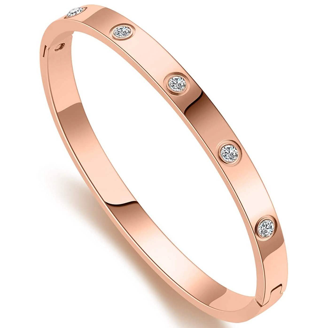 Love Friendship Bracelet Bangle with Cubic Zirconia Stones