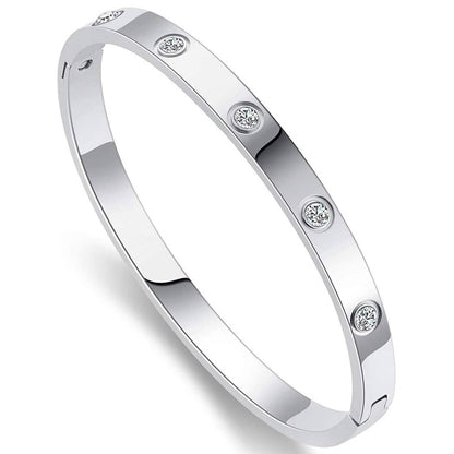 Love Friendship Bracelet Bangle with Cubic Zirconia Stones