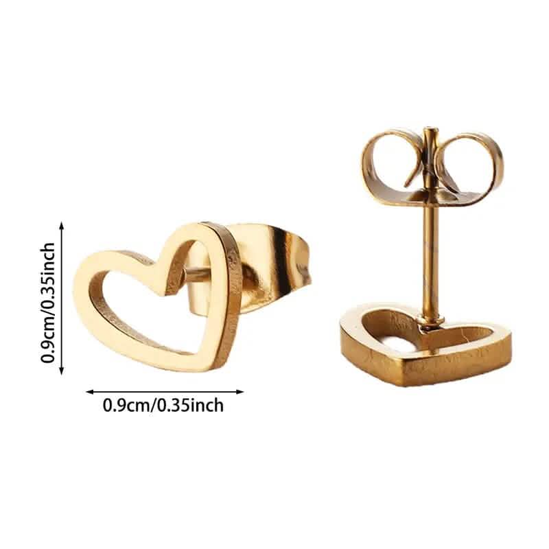 Love Stud Alloy Heart Earrings