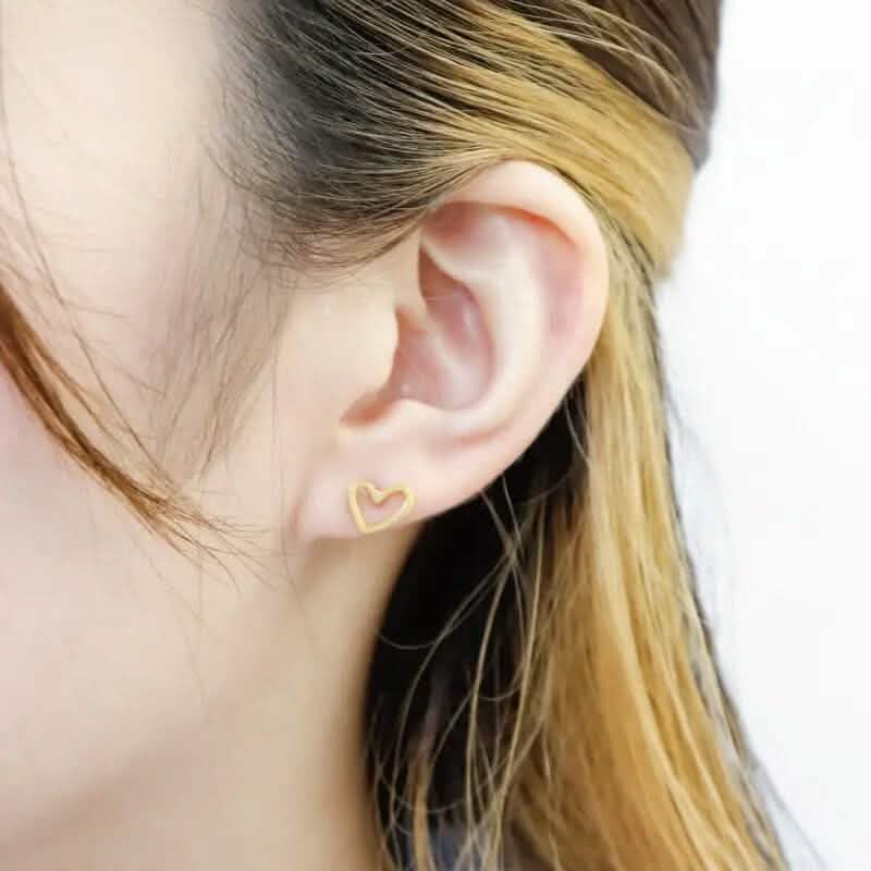 Love Stud Alloy Heart Earrings