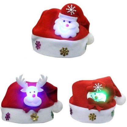 Luminous Christmas Hat Glowing Santa Claus, Snowman, Deer Christmas Hat