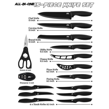 Lux Decor Collection Kitchen Knife Set Ultra Sharp Stainless Steel Knives Set