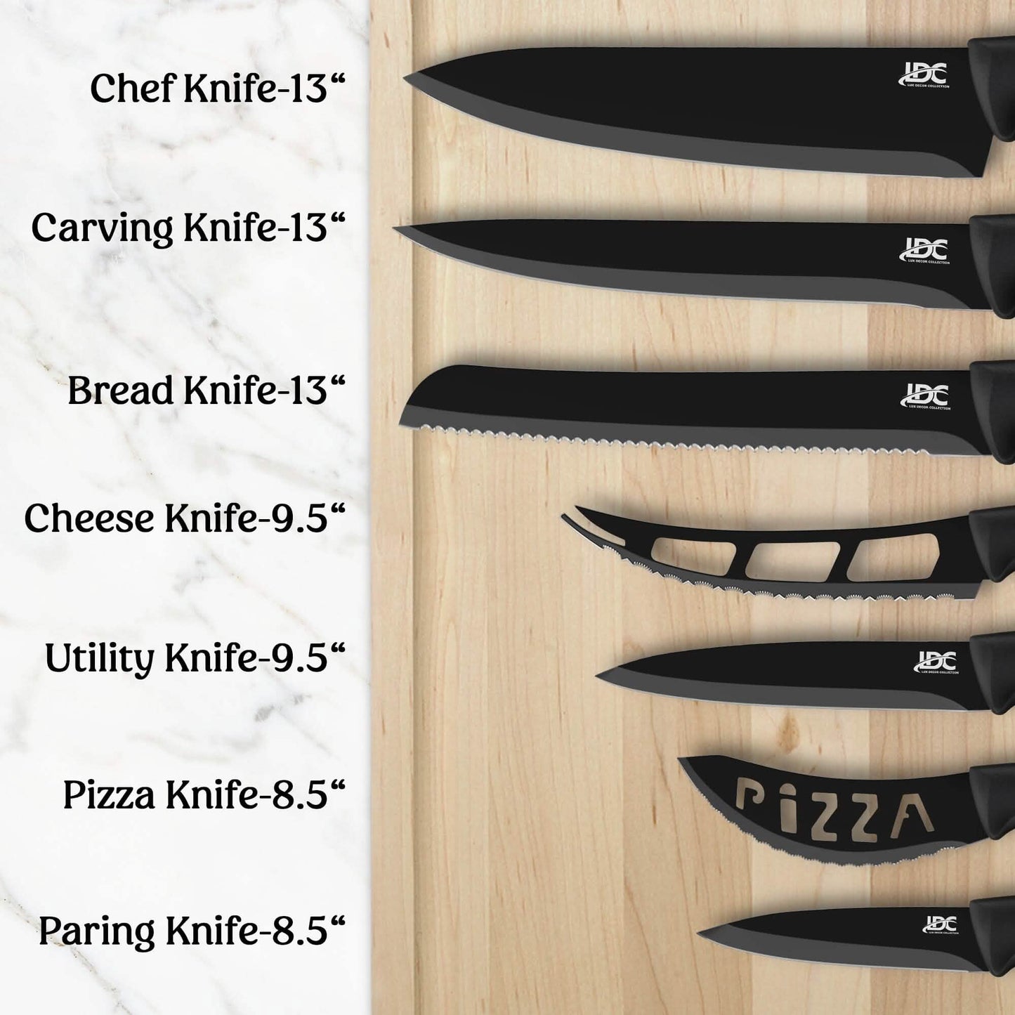 Lux Decor Collection Kitchen Knife Set Ultra Sharp Stainless Steel Knives Set