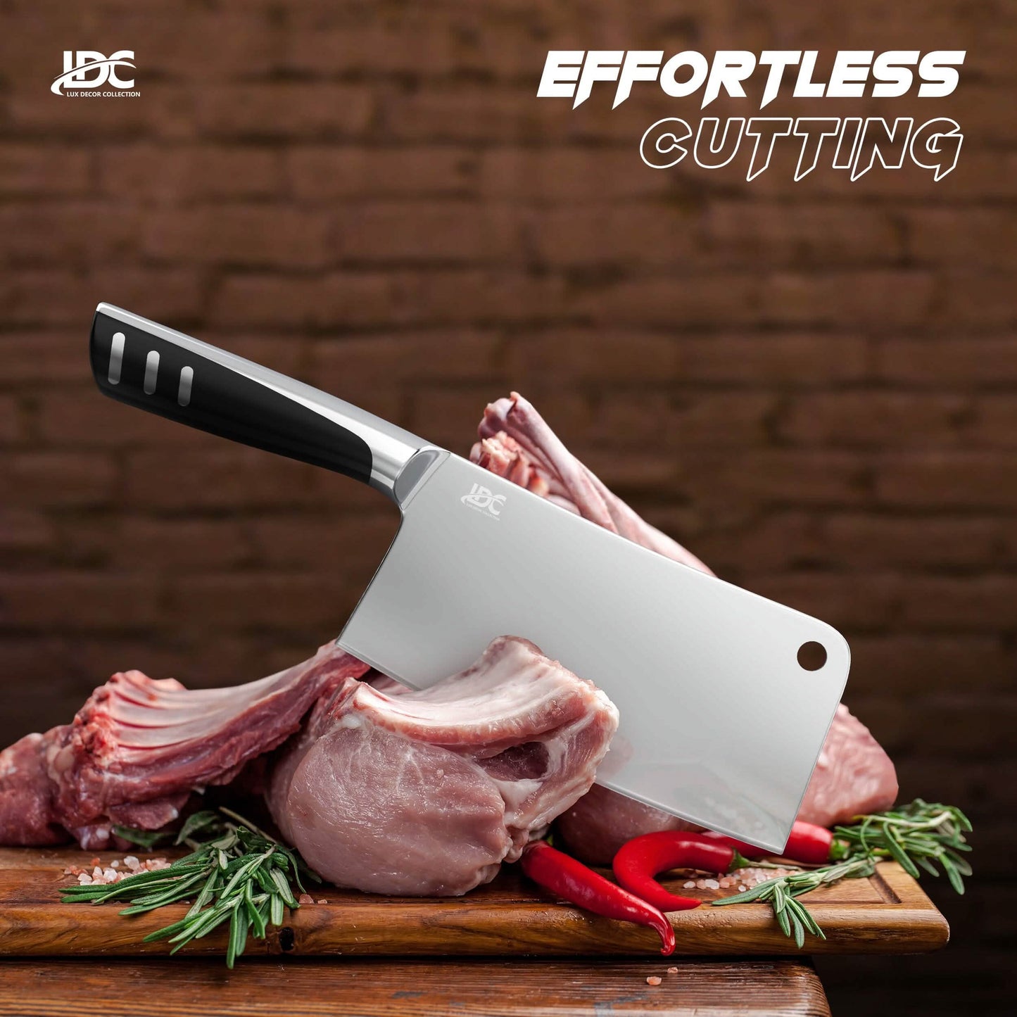 Lux Decor Collection Meat Cleaver 7 Inch Sharp Butcher Knife Heavy Futy Chopper