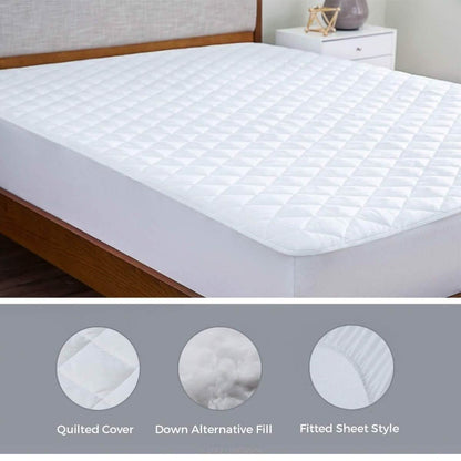 Lux Decor Collection Quilted Fitted Fully Cover Mattress Topper