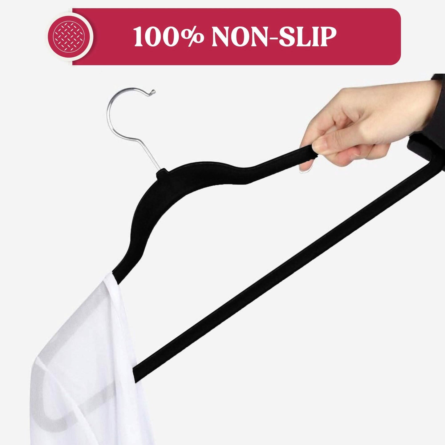 Lux Decor Collection Velvet Hangers Non-Slip Cloth Storage Organizer Space Saving Closet Clothing Hanger Pack