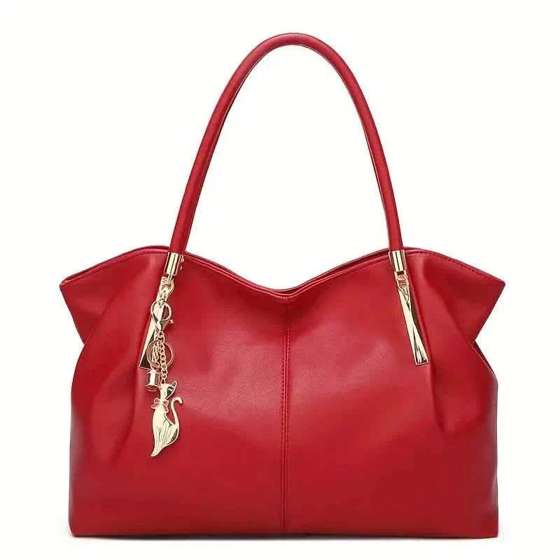 Luxurious Large Capacity Satchel Bag Stylish Top-Handle Design With Pendant