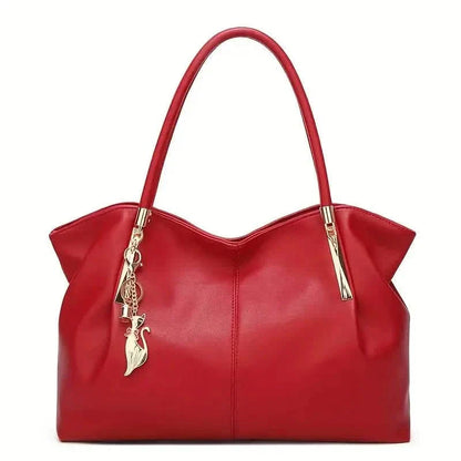 Luxurious Large Capacity Satchel Bag Stylish Top-Handle Design With Pendant