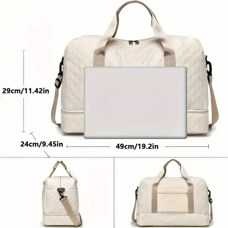 Luxury Large Capacity Duffel Bag – Versatile Shoulder & Crossbody Tote With Dual Side Pockets