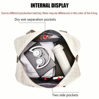 Luxury Large Capacity Duffel Bag – Versatile Shoulder & Crossbody Tote With Dual Side Pockets