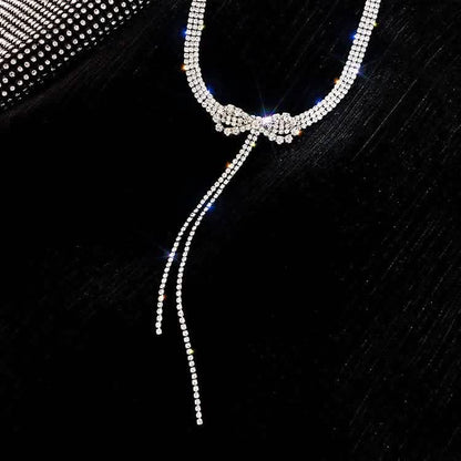 Luxury Trendy Crystal Choker Necklace Clavicle Chain Necklace For Women Wedding Fashion Jewelry Collar