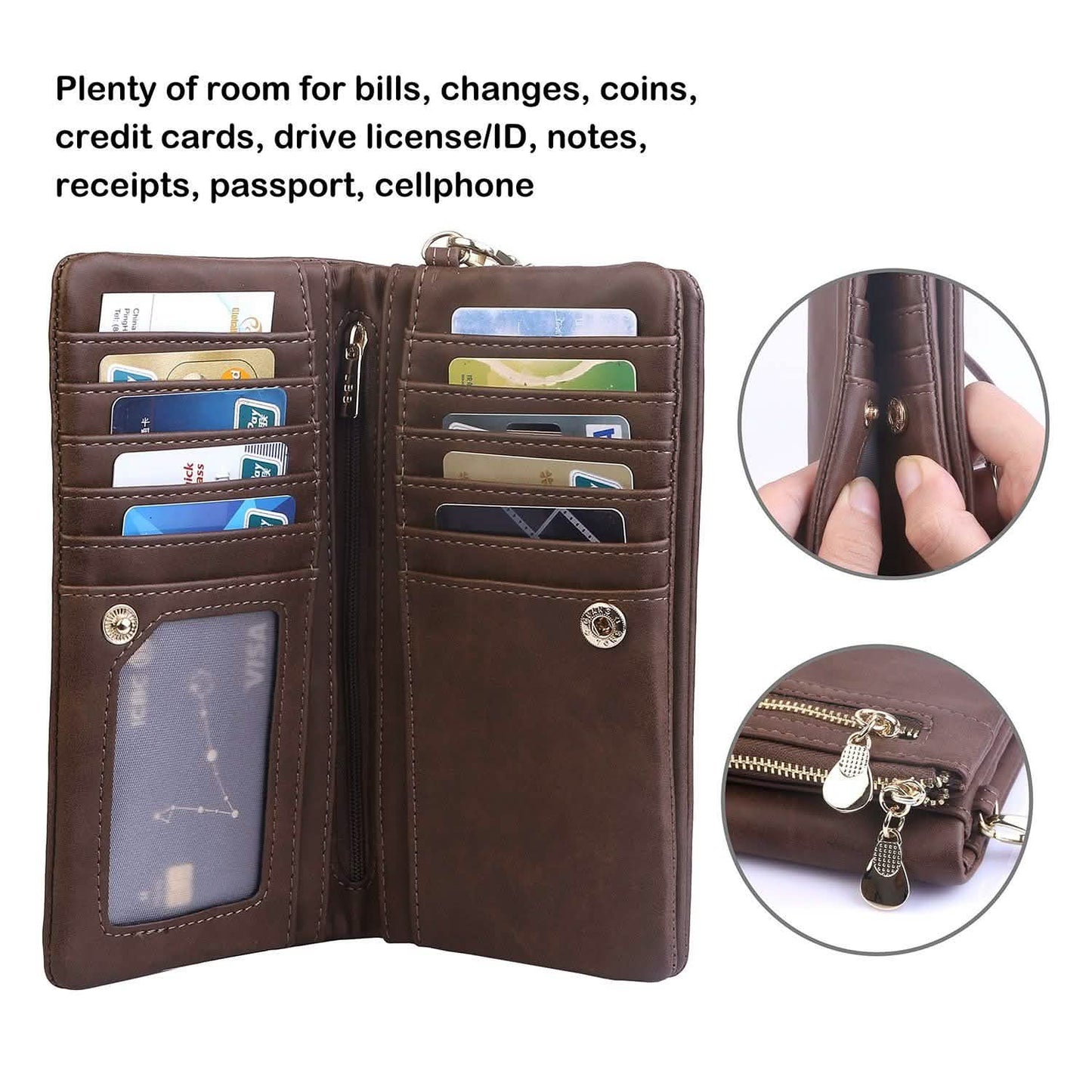 Luxury Women's Leather Clutch Wallet