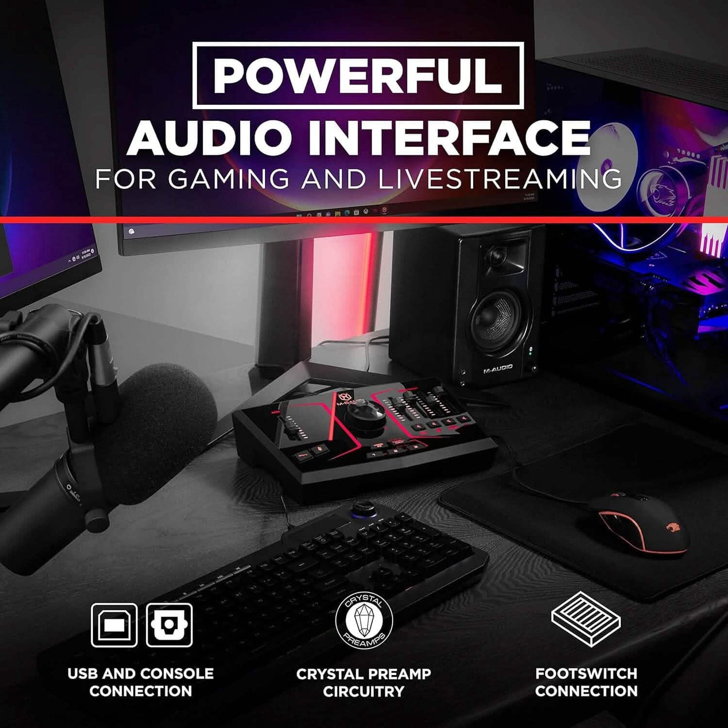 M-Game Solo USB Audio Interface Mixer for Streaming and Gaming  (Refurbished)