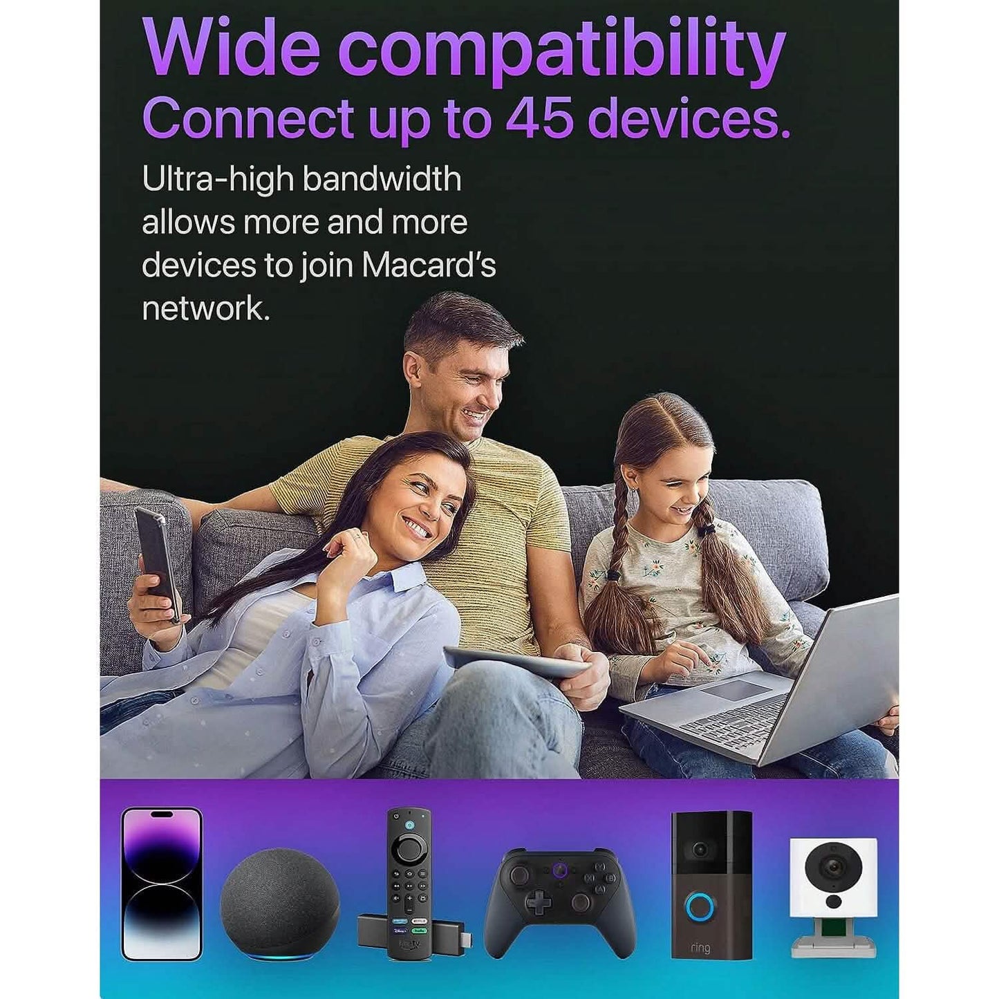 Macard WiFi Extender Booster - 2023 Release Up to 74% Faster  (Refurbished)