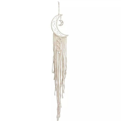Macrame Woven Wall Hanging Boho Tapestry Moon Star Dreamcatcher Home Decor