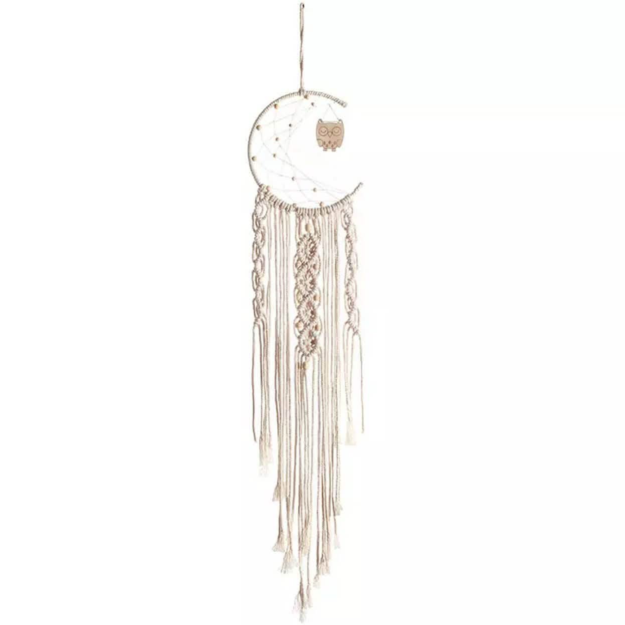 Macrame Woven Wall Hanging Boho Tapestry Moon Star Dreamcatcher Home Decor