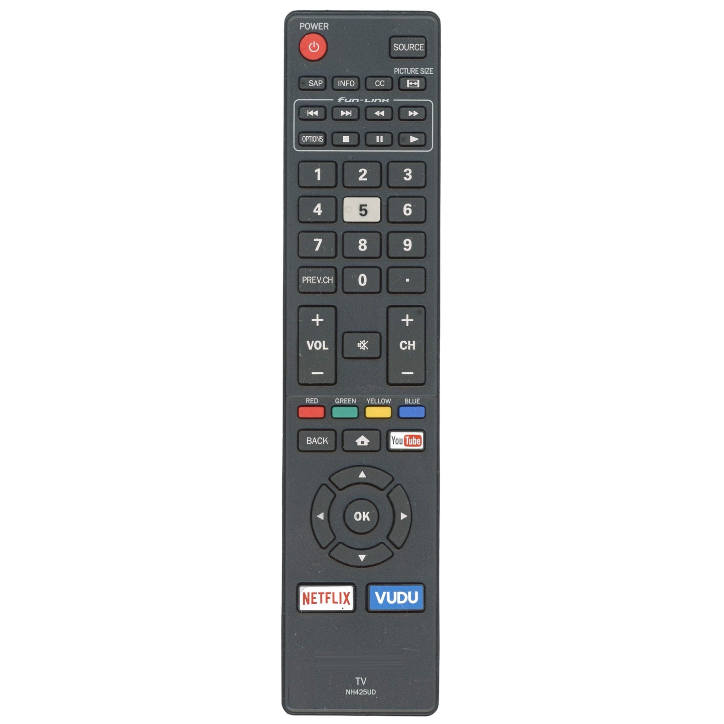 Magnavox NH425UD Smart TV Remote Control | Youtube | Netflix | Vudu - NH425UD