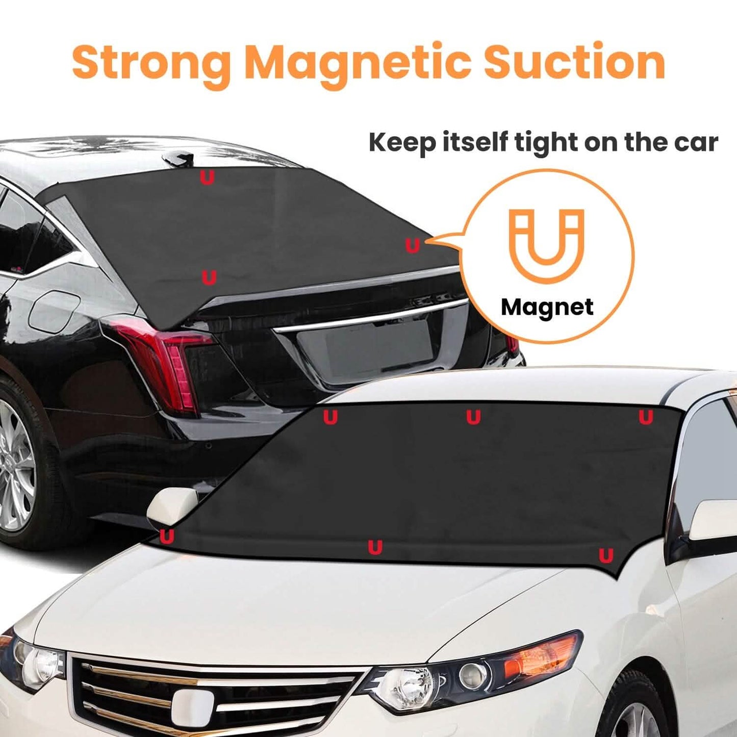 Magnetic Car Windshield Cover Front Rear Protector Fit for All Cars