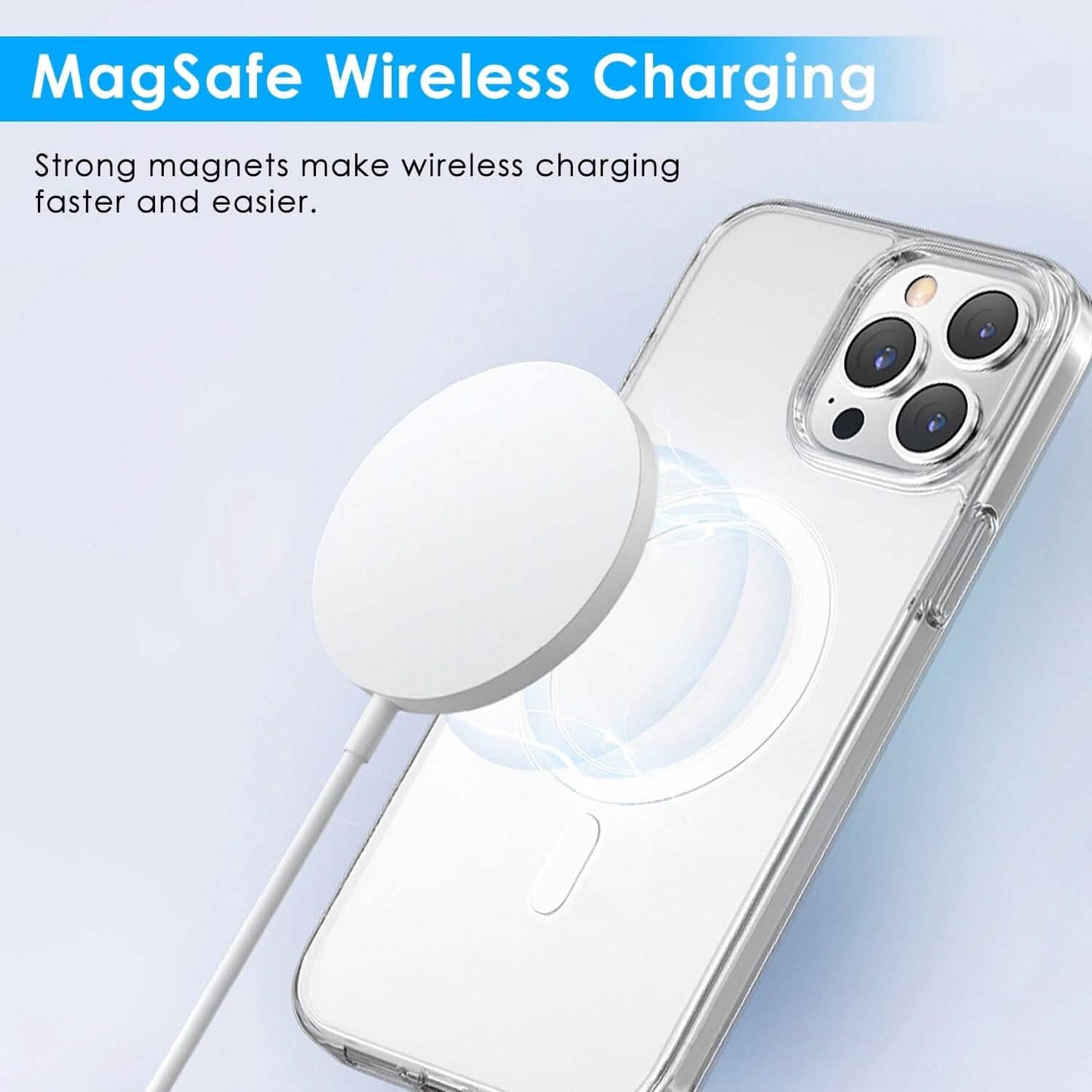 Magnetic Clear Phone Case Shockproof  Transparent Phone Cover