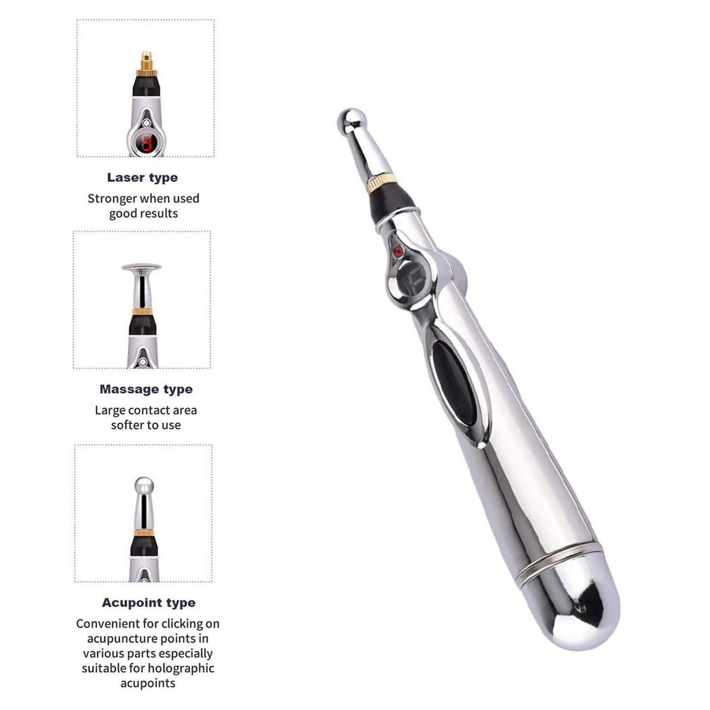 Magnetic Electric Acupuncture Meridians Laser Therapy Heal Massage Pen