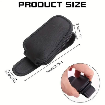 Magnetic PU Leather Car Visor Sunglasses Holder