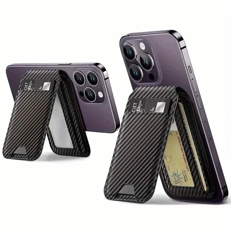 Magnetic PU Leather RFID Blocking Flip Kickstand Credit Slots Wallet Credit Cell Case Card Cover Slot Card Holder for Back of IPhone