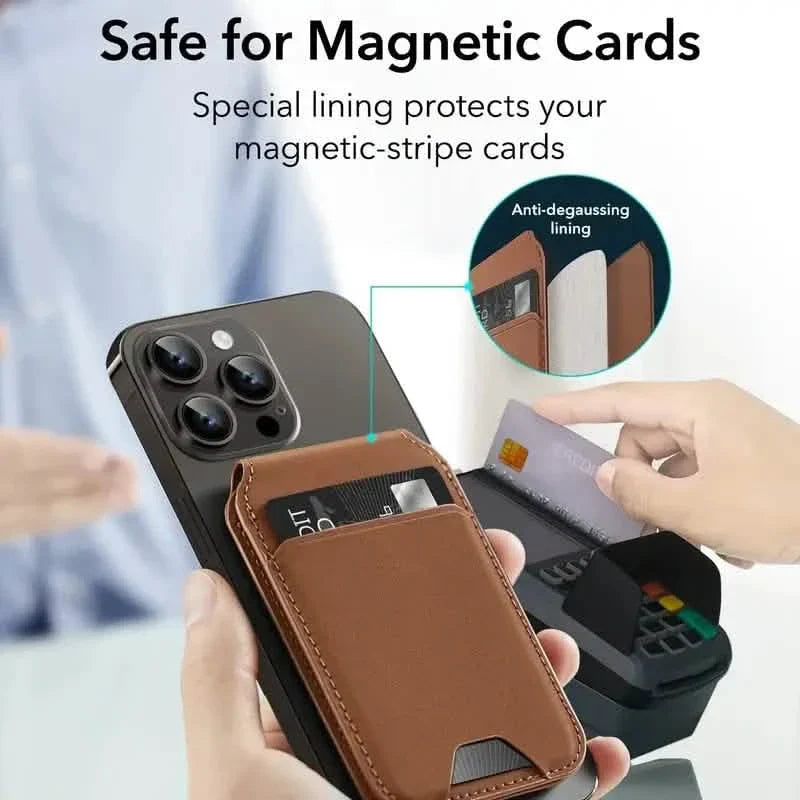 Magnetic PU Leather RFID Blocking Flip Kickstand Credit Slots Wallet Credit Cell Case Card Cover Slot Card Holder for Back of IPhone