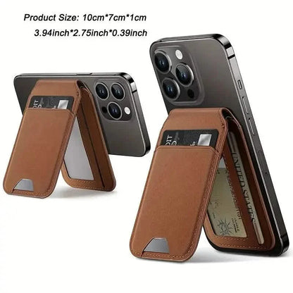 Magnetic PU Leather RFID Blocking Flip Kickstand Credit Slots Wallet Credit Cell Case Card Cover Slot Card Holder for Back of IPhone