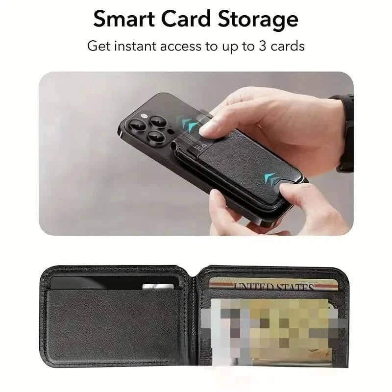 Magnetic PU Leather RFID Blocking Flip Kickstand Credit Slots Wallet Credit Cell Case Card Cover Slot Card Holder for Back of IPhone