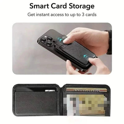 Magnetic PU Leather RFID Blocking Flip Kickstand Credit Slots Wallet Credit Cell Case Card Cover Slot Card Holder for Back of IPhone