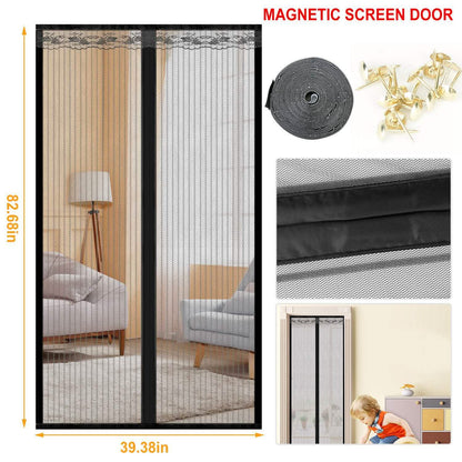 Magnetic Screen Door Hands-free Fly Mesh Door Curtain