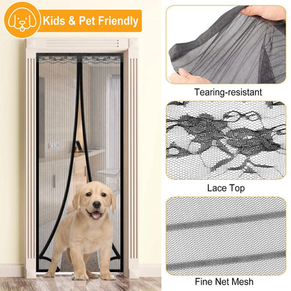 Magnetic Screen Door Hands-free Fly Mesh Door Curtain