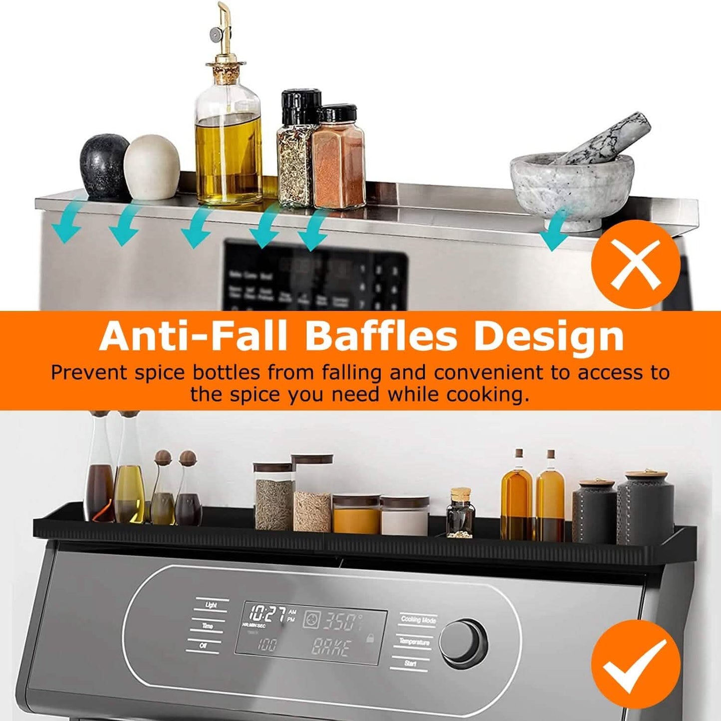 Magnetic Stove Top Shelf Silicone Non-Slip Organizer