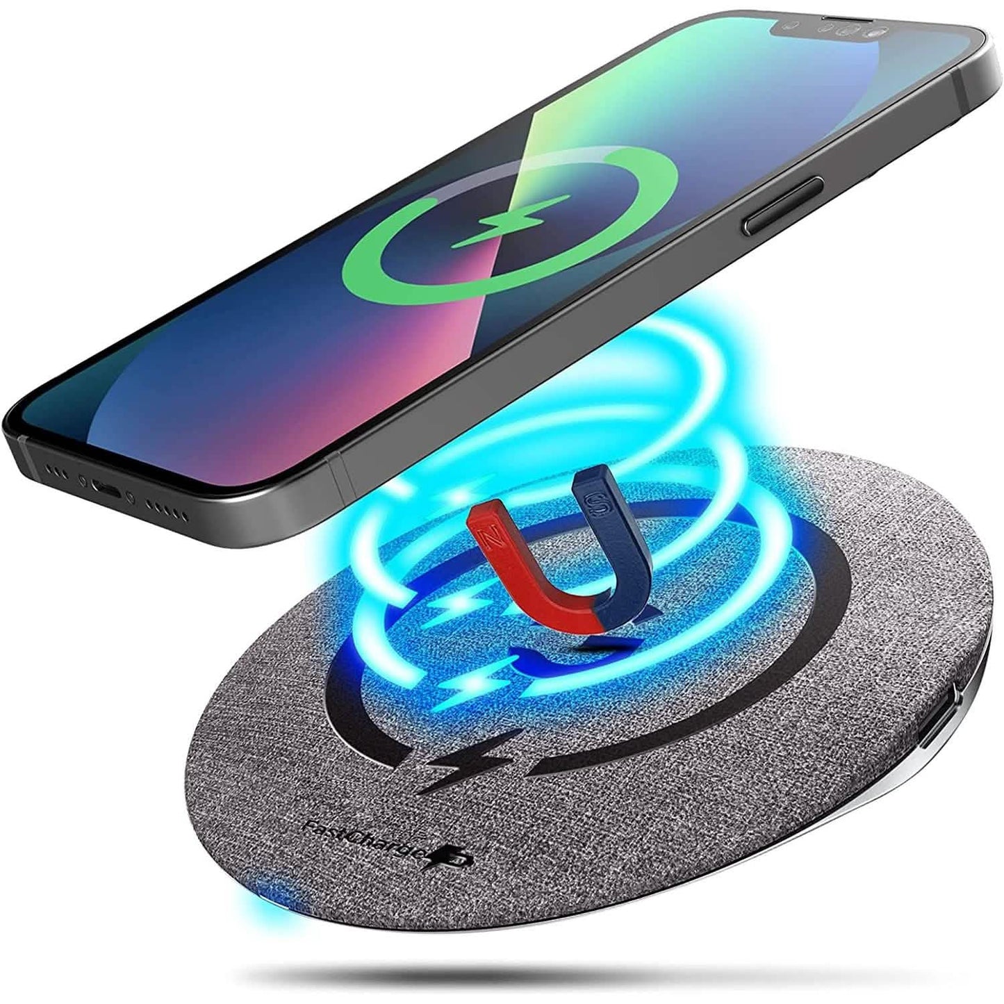 Magnetic Wireless Charger MagSafe-Compatible Desktop Pad with 15W Fast Charging