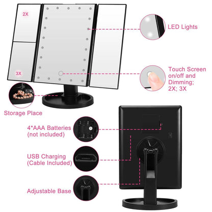Make Up Mirror with 22 LED Lights