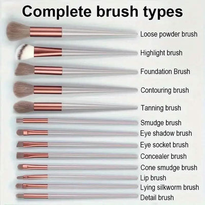 13-Piece: Professional Soft Fluffy Makeup Brush Set with Bag Case