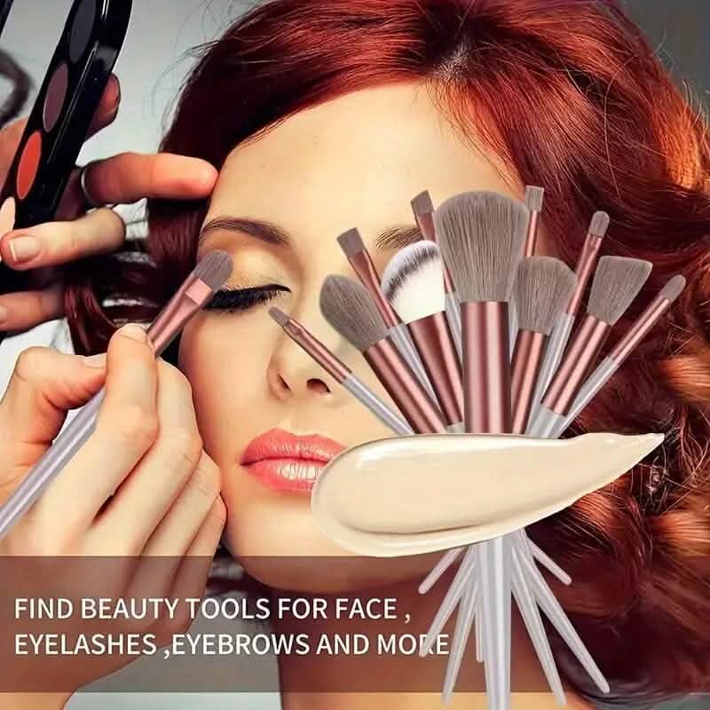 13-Piece: Professional Soft Fluffy Makeup Brush Set with Bag Case
