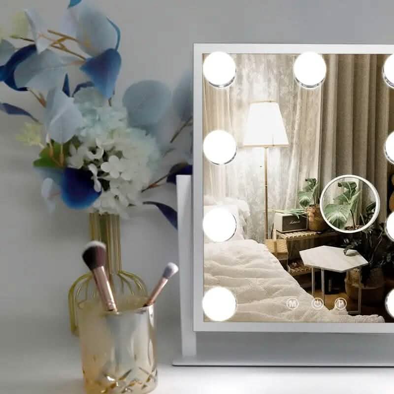 Makeup Mirror with 9 Bulbs, Adjustable Brightness and Smart Touch Control