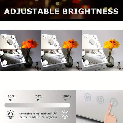 Makeup Mirror with 9 Bulbs, Adjustable Brightness and Smart Touch Control